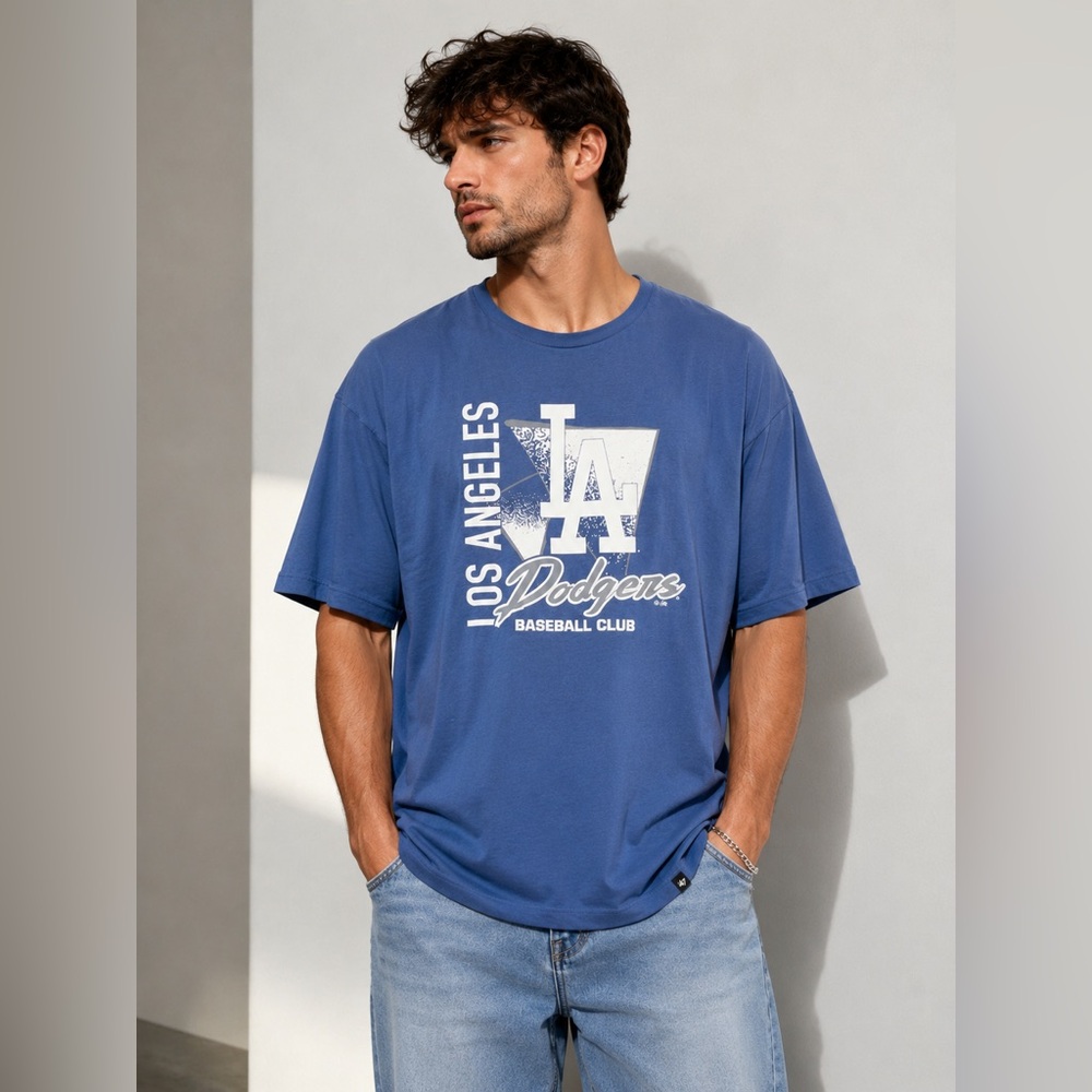 LA Dodgers T Shirt Mens 4XL Blue 47 Brand MLB Graphic Tee
